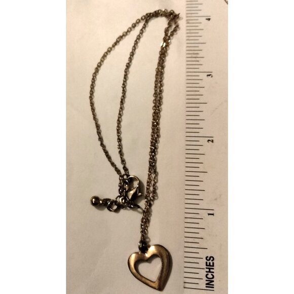 Gold Tone Open heart Necklace Valentine Jewelry - Picture 4 of 4